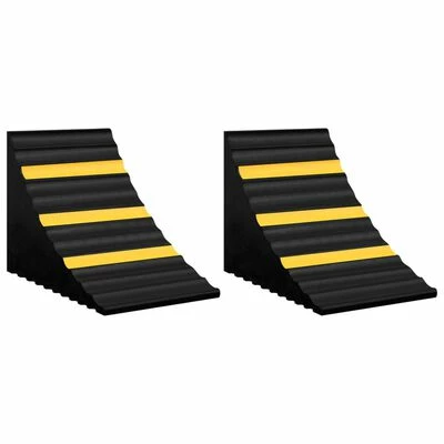 VidaXL Cales de roue 2 pcs 29x16x19 cm Caoutchouc 3 VidaXL Cales de roue 2 pcs 29x16x19 cm Caoutchouc