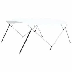 VidaXL Auvent Bimini à 4 arceaux Blanc 243x(230-244)x137 cm