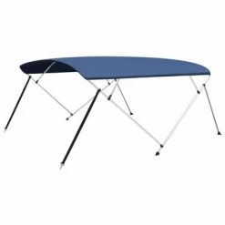 VidaXL Auvent Bimini à 4 arceaux Bleu marine 243x(230-244)x137 cm