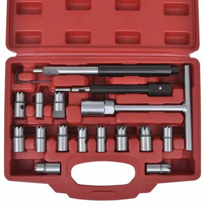 VidaXL Ensemble de couteau de siège d'injecteur diesel 17 pcs 6 VidaXL Ensemble de couteau de siège d'injecteur diesel 17 pcs – Image 4
