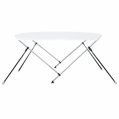 VidaXL Auvent bimini à 2 arceaux Blanc 180x150x110 cm 6 VidaXL Auvent bimini à 2 arceaux Blanc 180x150x110 cm – Image 4