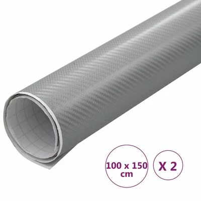 VidaXL Films 4D de voiture 2 pcs Argenté 100x150 cm 8 VidaXL Films 4D de voiture 2 pcs Argenté 100x150 cm – Image 6